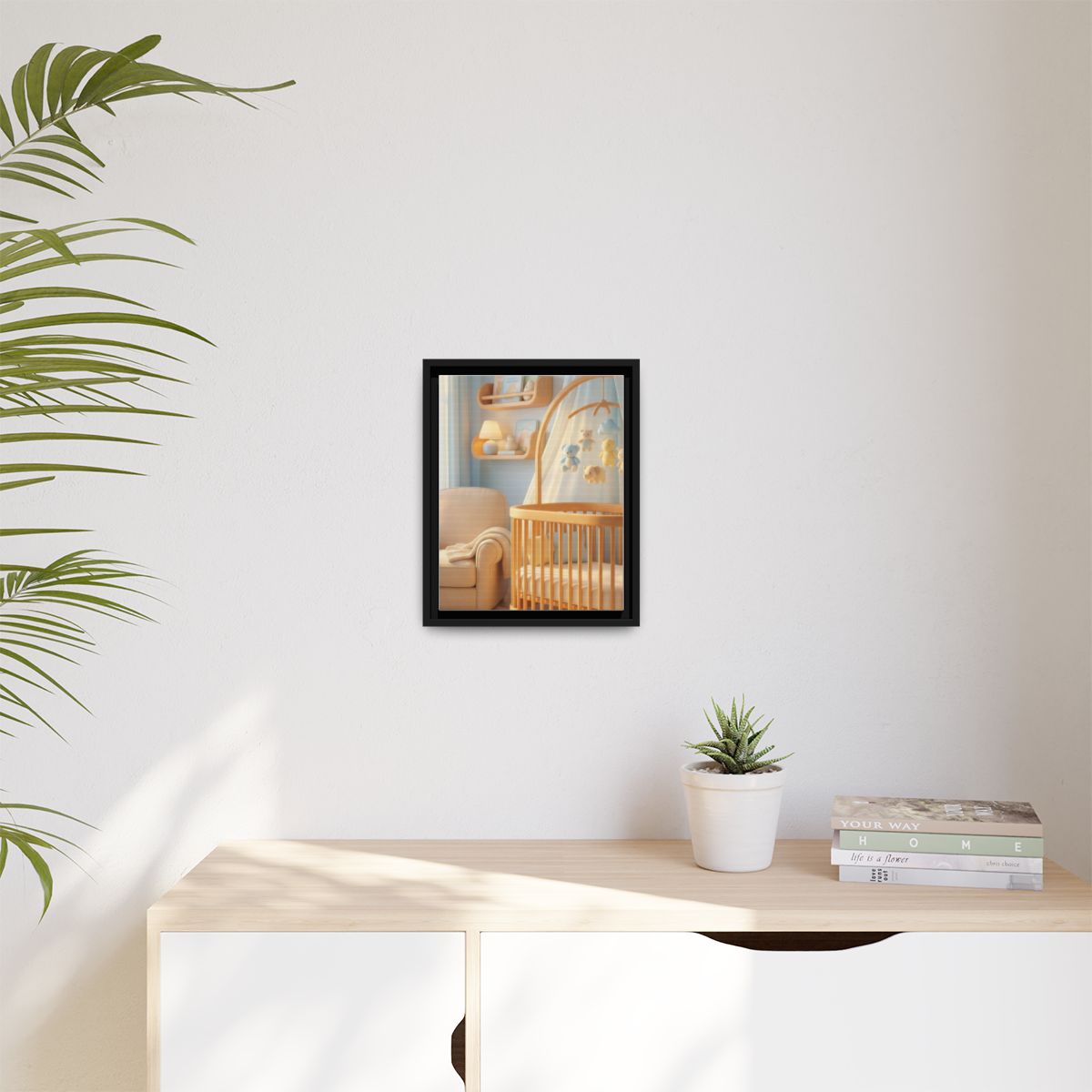 Matte Canvas, Framed - Dreamy Serene Nursery Art — Black /...