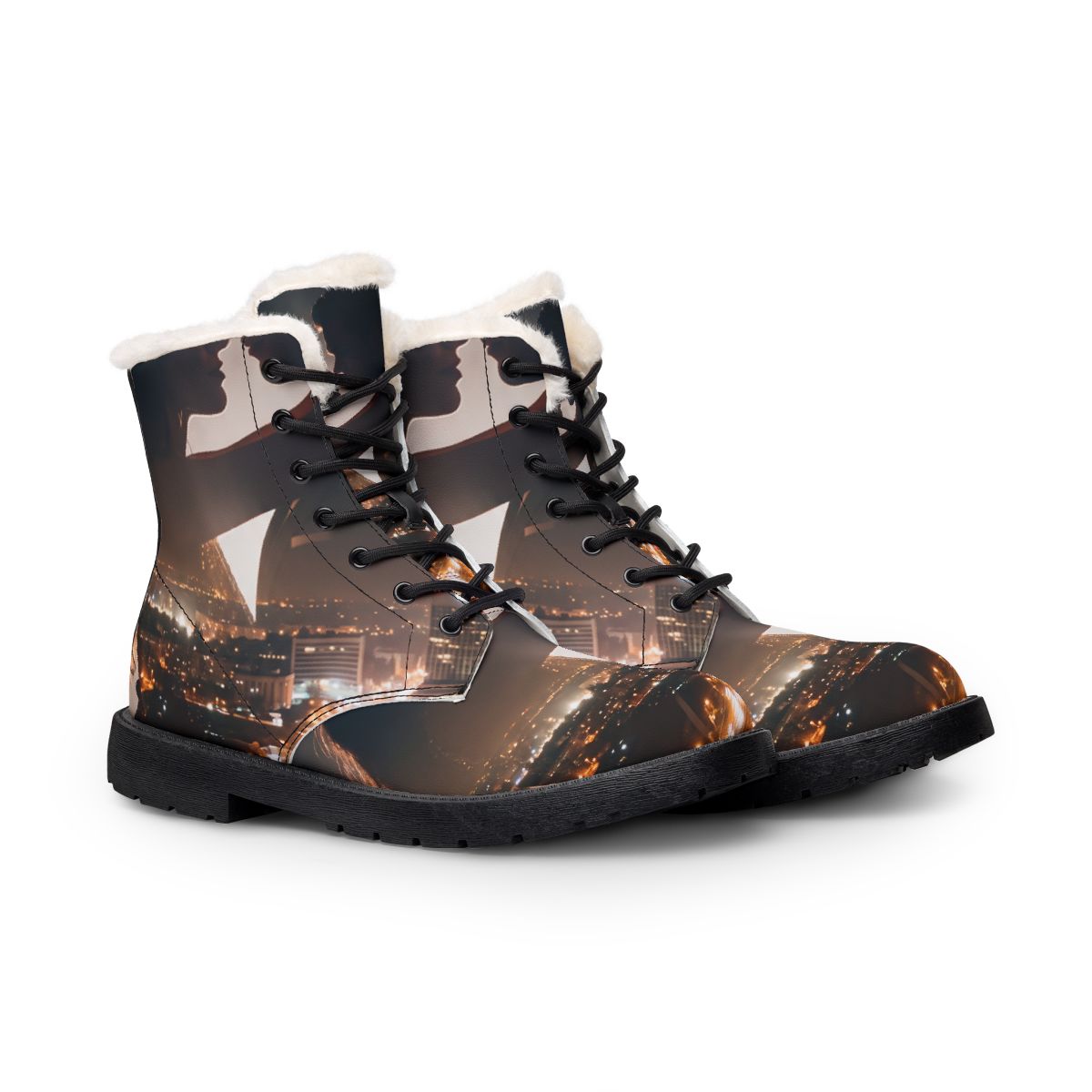 Men's Fur and Leather Boots - City Twilight | Echovira...