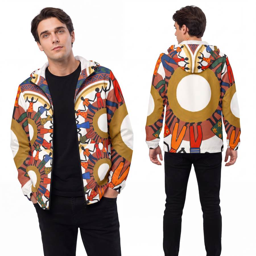 Men's Windbreaker Jacket - Unity Mandala Art