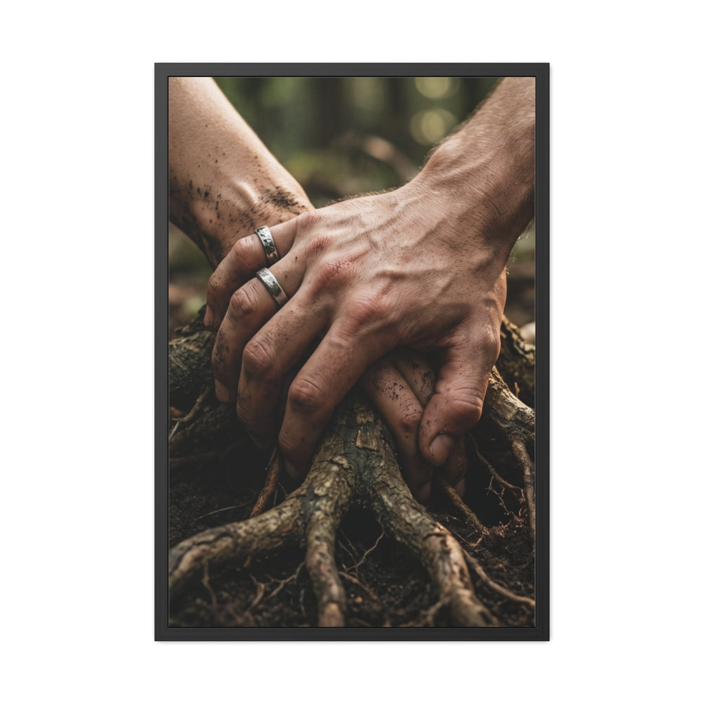 Portrait Framed Poster Forest Rooted Hands