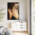 Golden Hour Matte Canvas - Framed Sunset Wall Art — Espresso...