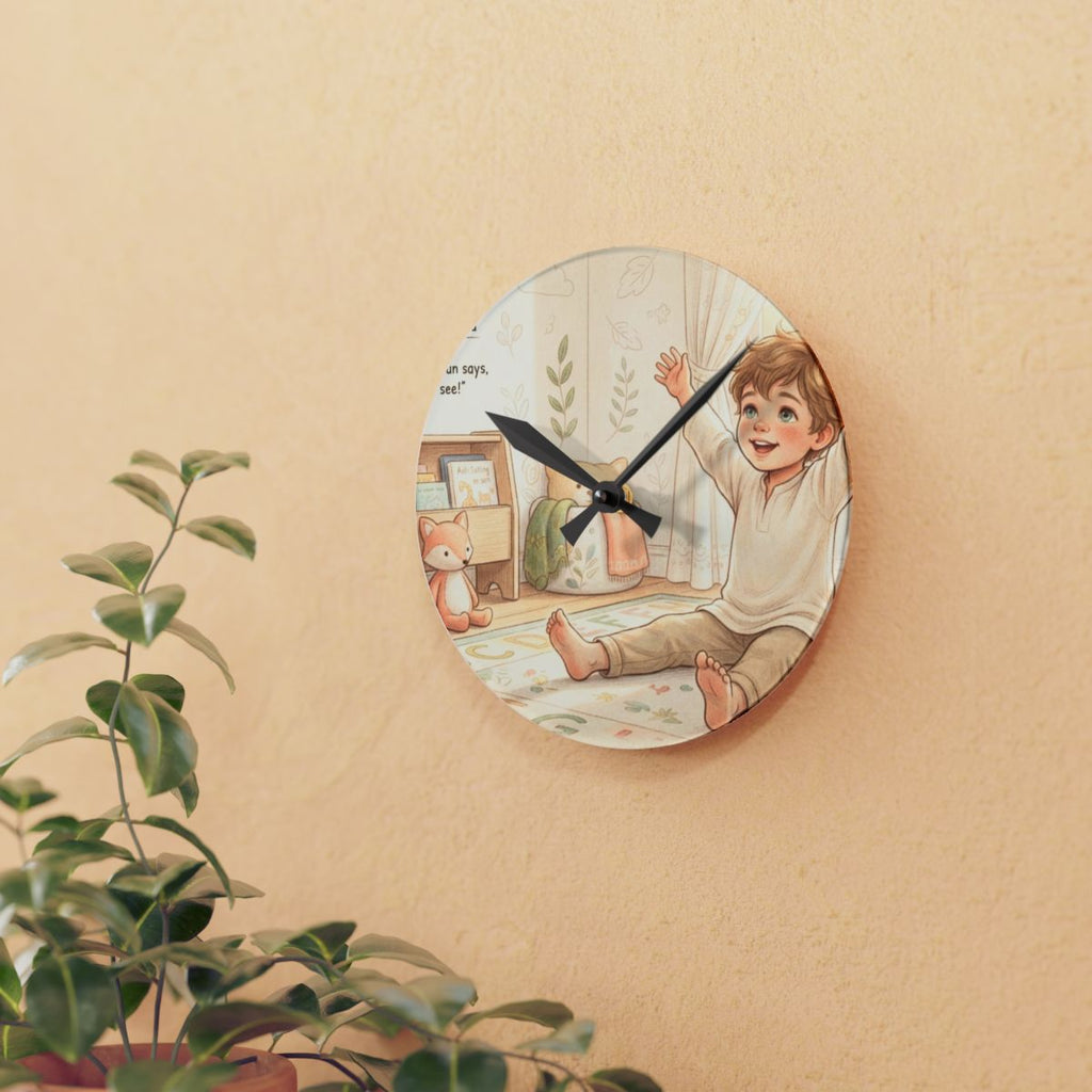 Acrylic Wall Clock - Playroom Time | Echovira Gallery