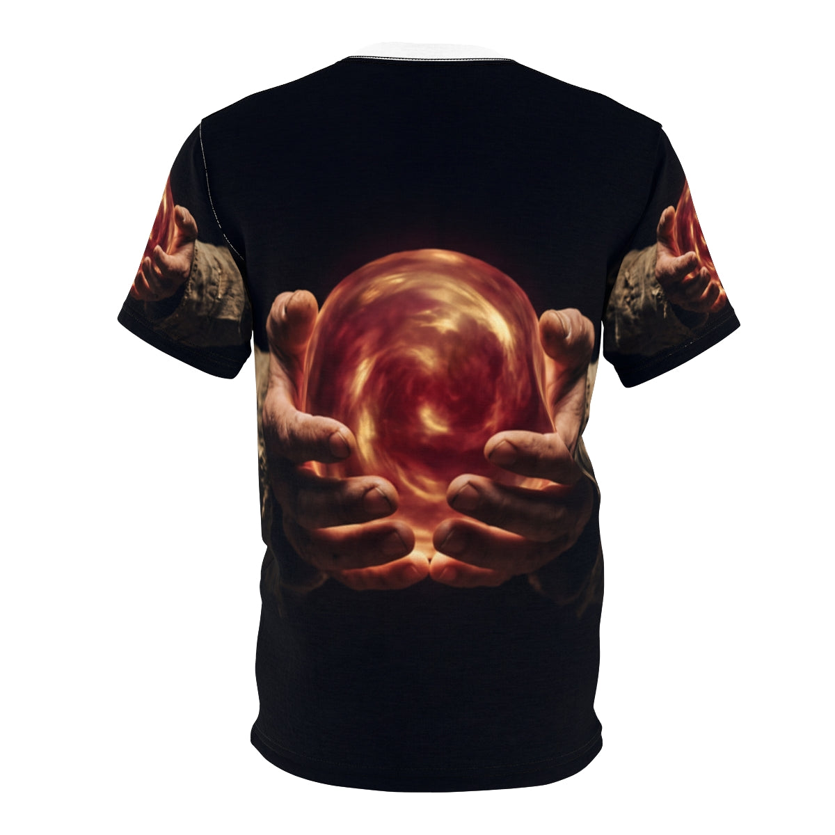 Unisex Cut & Sew Tee - Mystic Fire Orb | Echovira Gallery