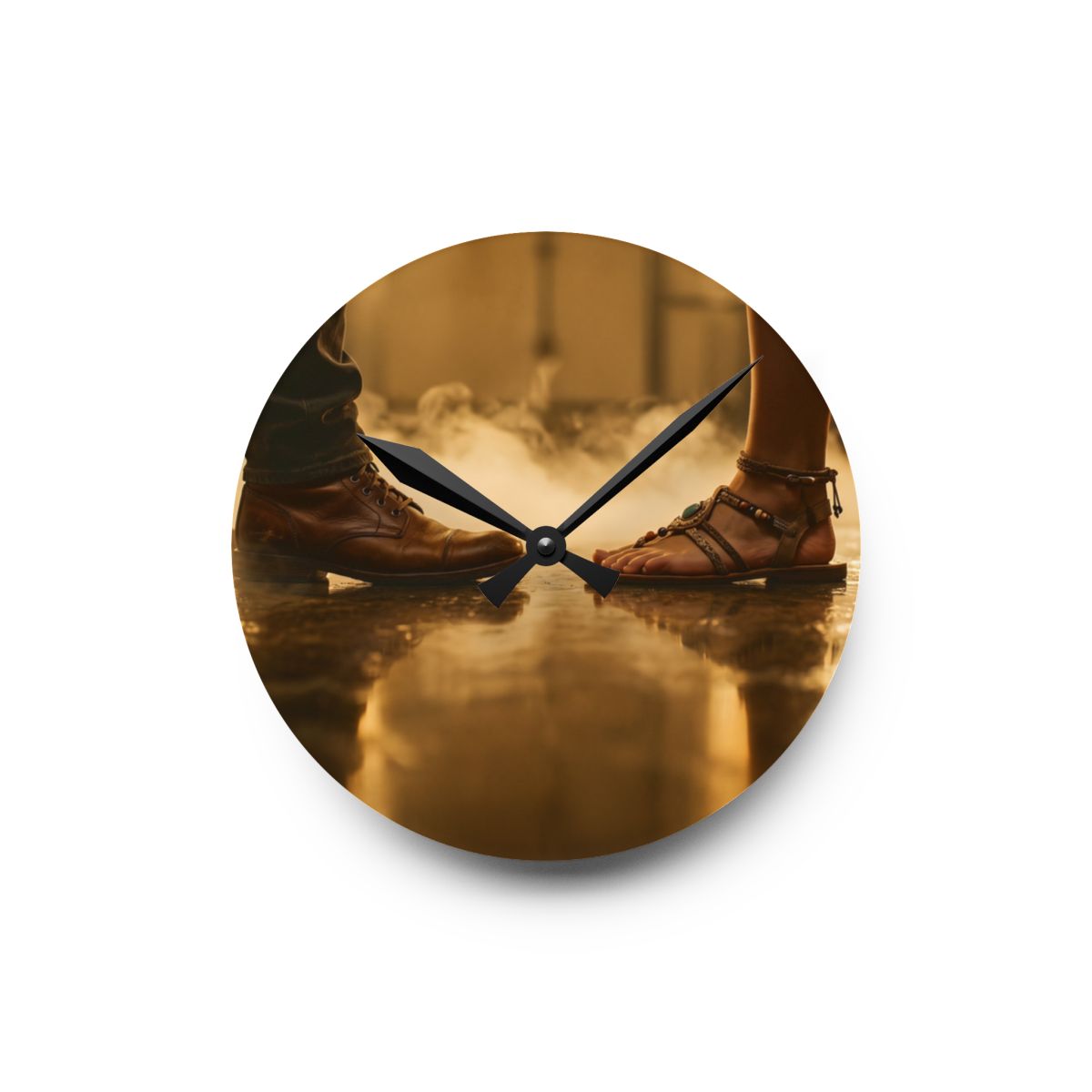 Acrylic Wall Clock - Golden Hour Encounters | Echovira...