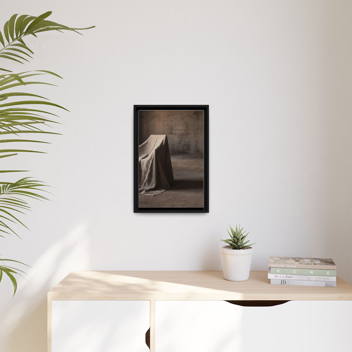 Matte Canvas, Framed - Draped Silence Still Life Art... |...