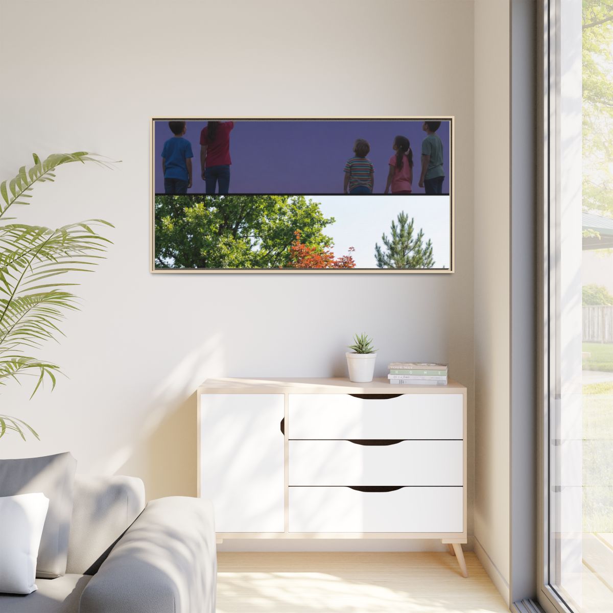 Matte Canvas, Framed - Stardust & Forest Discovery — Natural...