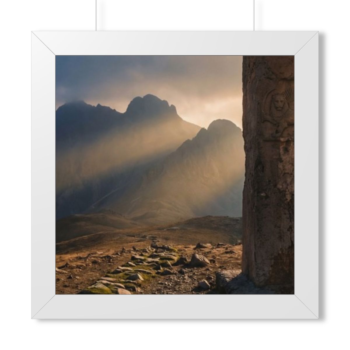 Framed Horizontal Poster - Mystic Monolith Ancient Persian...