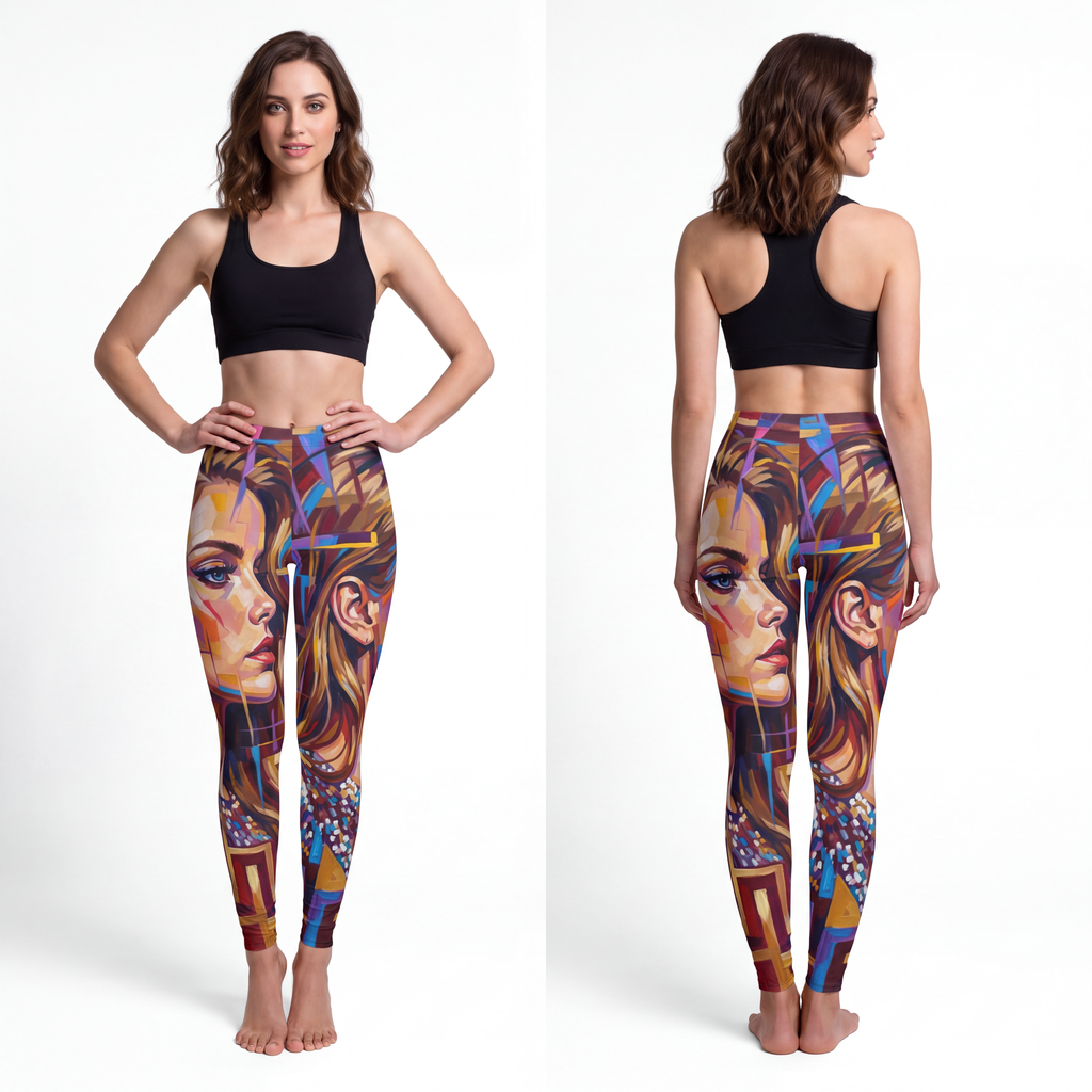 Women's Casual Spandex Leggings - Shattered Elegance |...