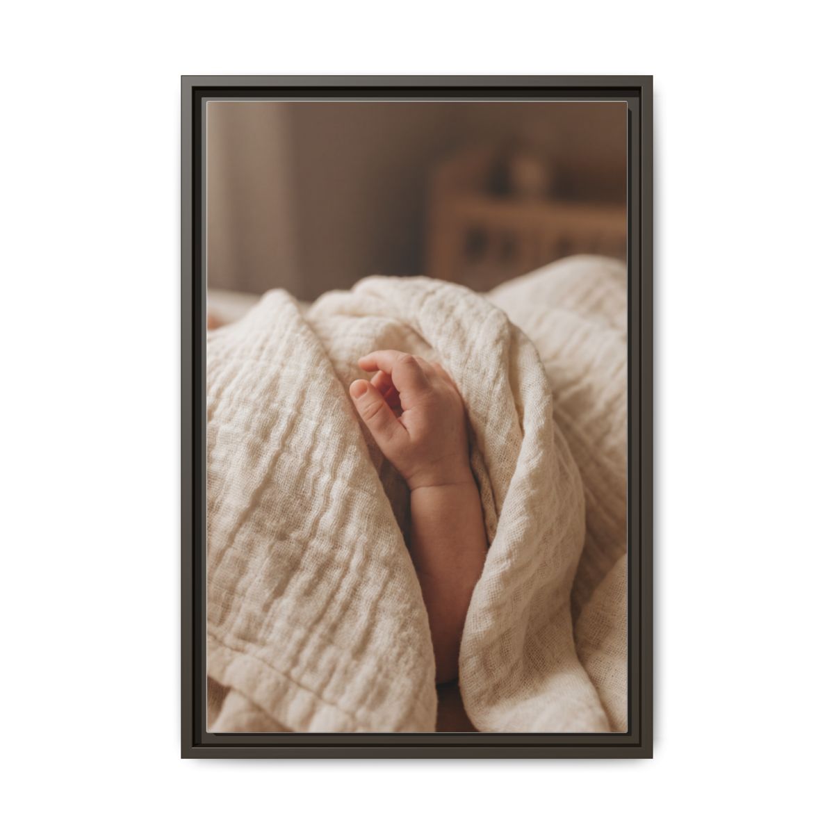 Framed Matte Canvas - Neutral Nursery — Espresso / 1.25"
