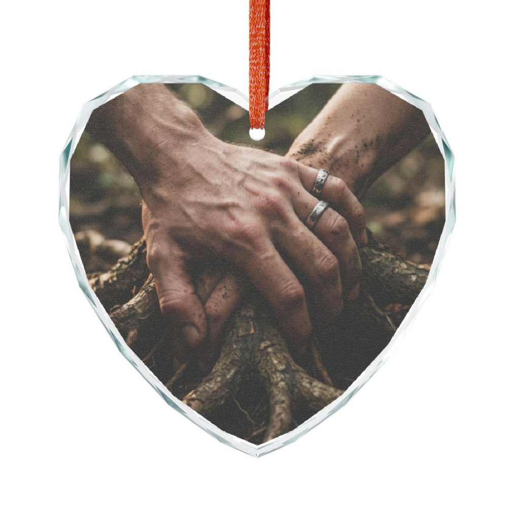 Forest Roots Hands Crystal Glass Ornament