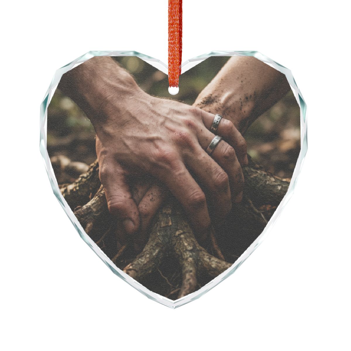 Forest Roots Hands Crystal Glass Ornament