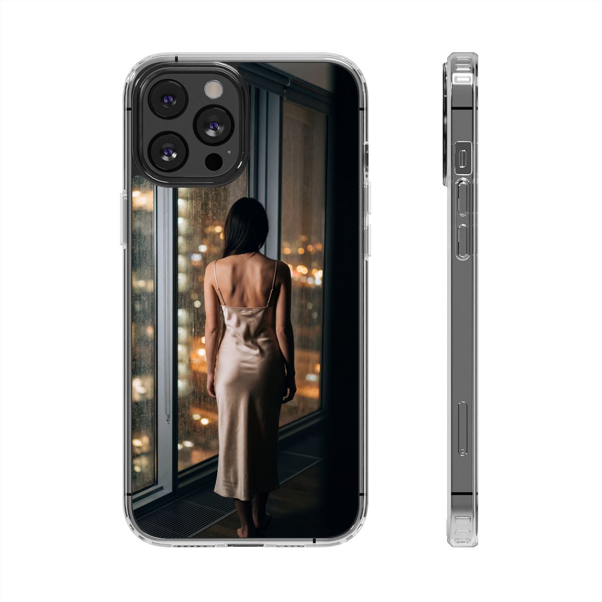 Clear Impact-Resistant Cases - Clear Phone Case - Rainy Mood...