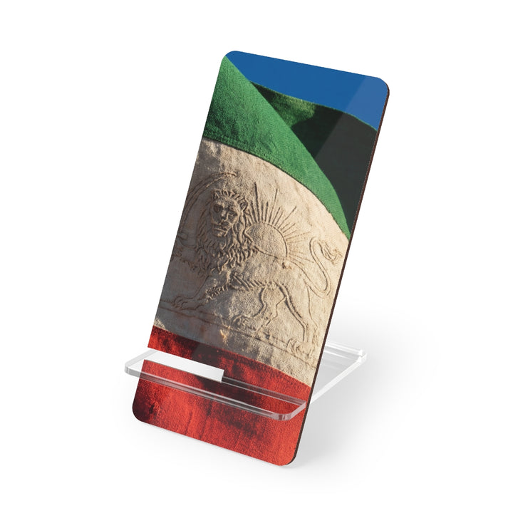 Mobile Display Stand for Smartphones - Vintage Persian Lion and Sun Flag Art