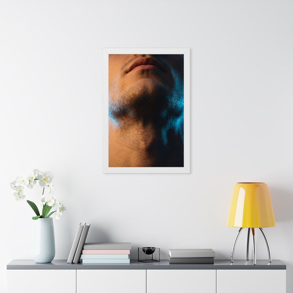 Framed Vertical Poster - Neon Horizon Portrait — White... |...