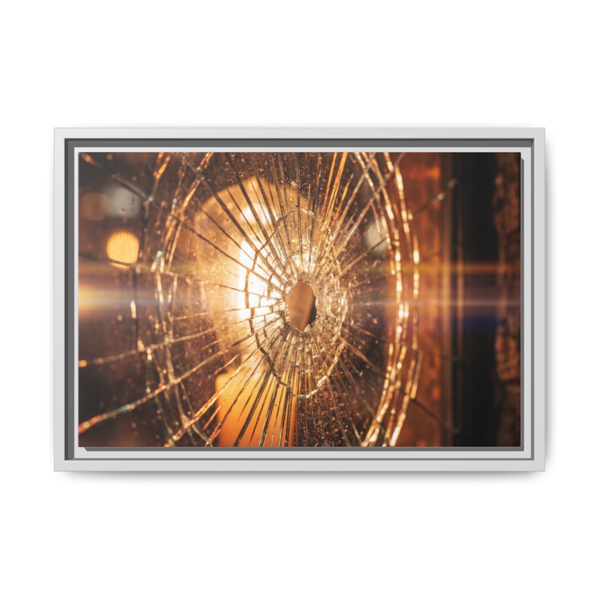 Framed Matte Canvas - Shattered Glass — White / 1.25"