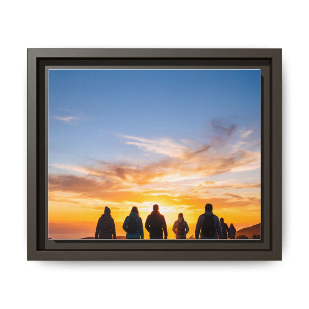Framed Canvas - Sunset Silhouette — Espresso / 1.25"