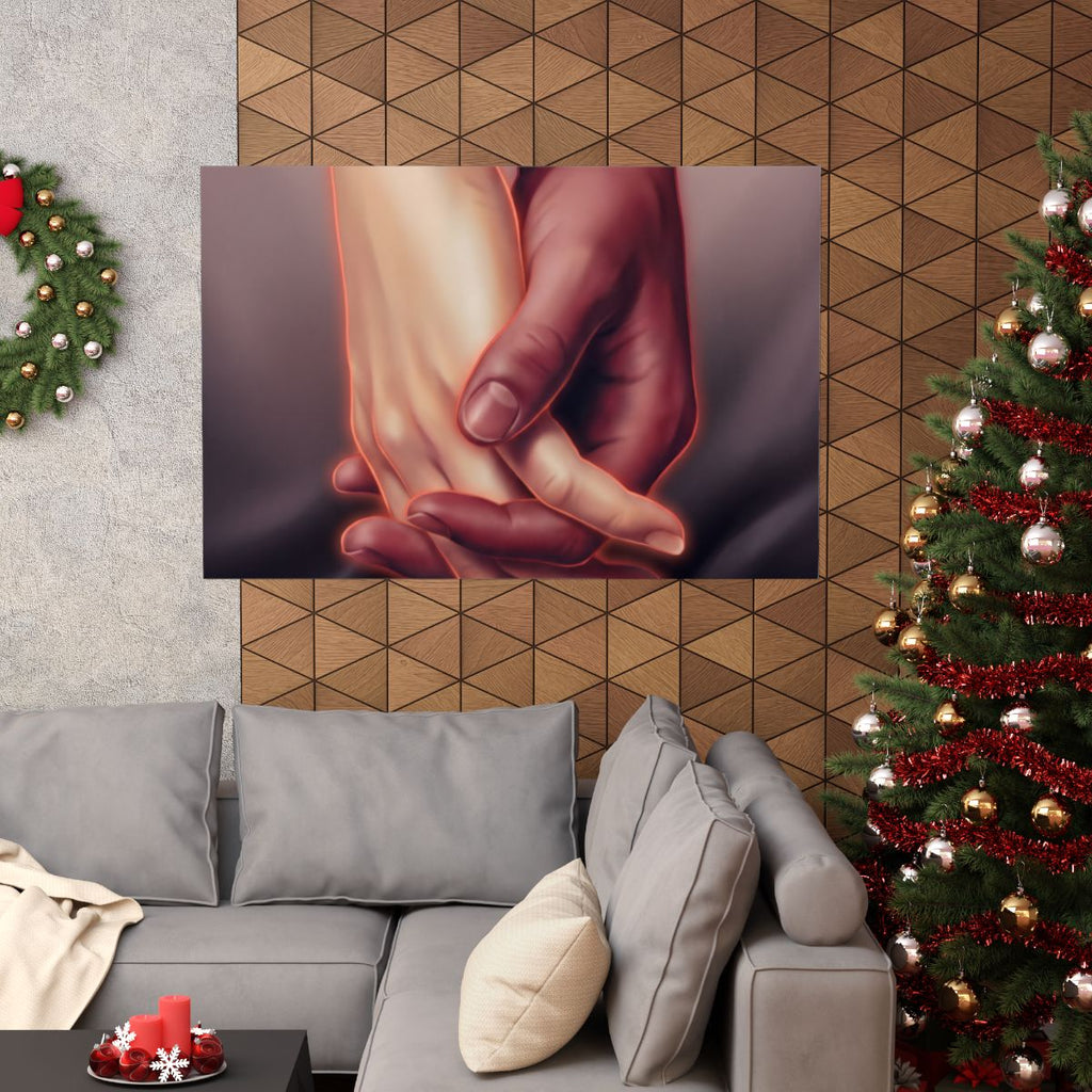Matte Horizontal Posters - Ethereal Connection Holding Hands...