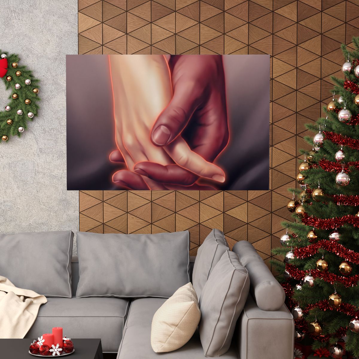 Matte Horizontal Posters - Ethereal Connection Holding Hands...