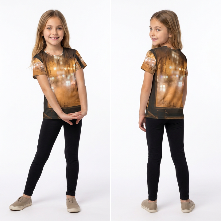Maglia sportiva bambino - Bagliore ambrato sotto la pioggia