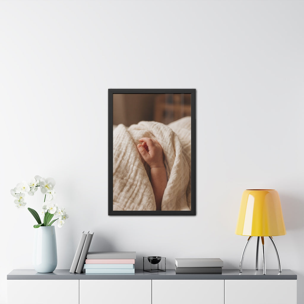 Framed Poster - Tender Newborn Hand (8×12, 9×11, 11×14... |...