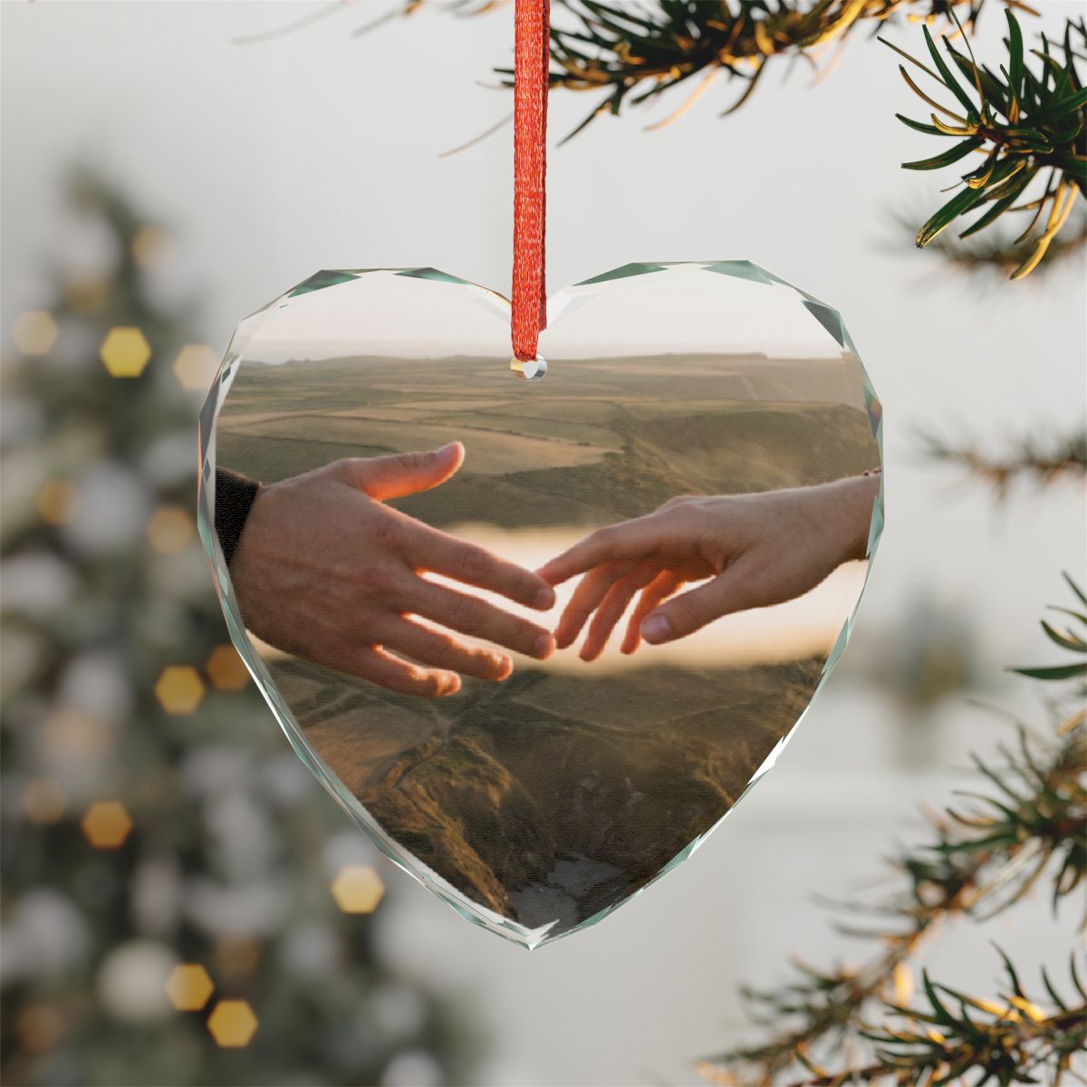 Crystal Glass Ornament - The Infinite Touch | Ethereal... |...