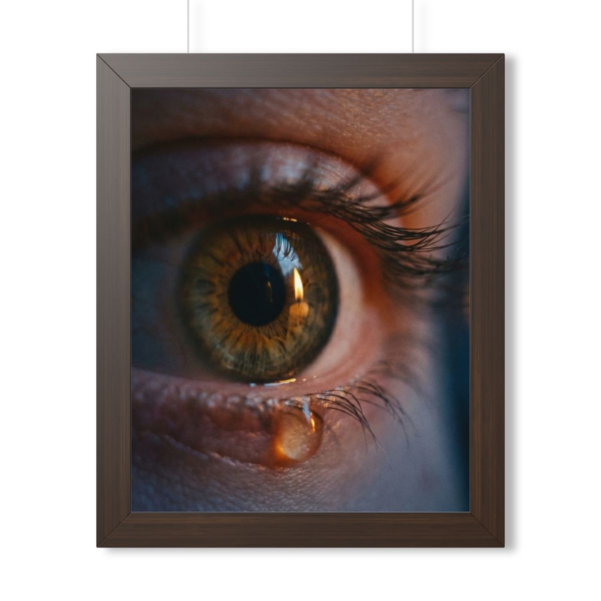 Framed Vertical Poster - Amber Iris Reflection Fine Art... |...