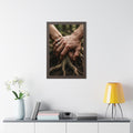 Walnut Framed Vertical Poster Earthy Forest Roots