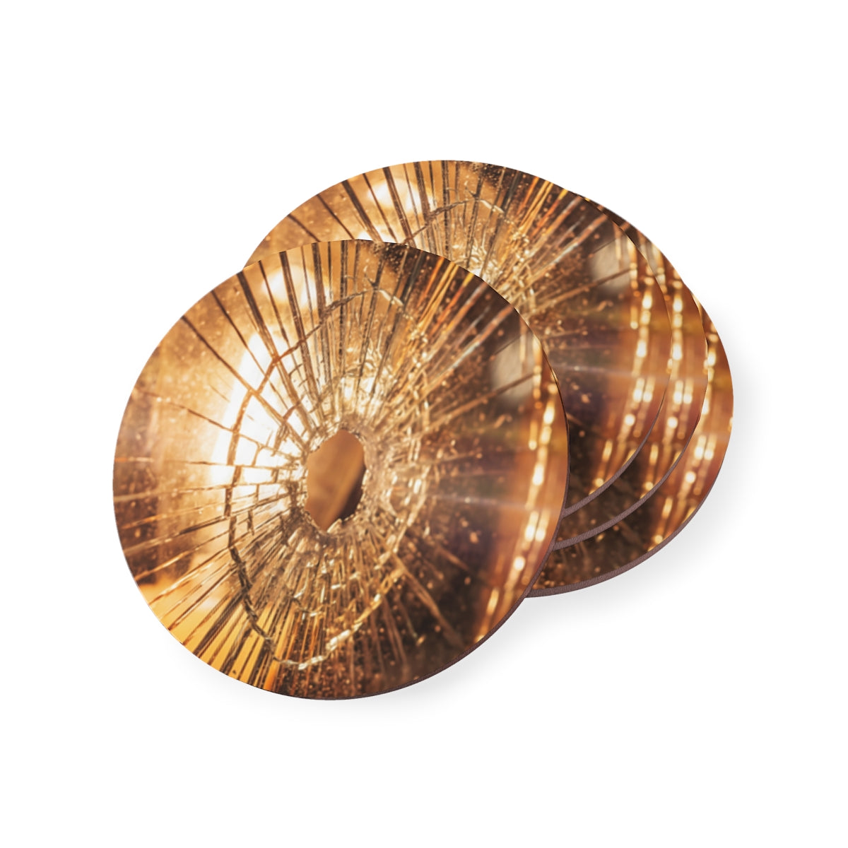 Coasters - Fractured Golden Light (1 & 4 pcs) | Echovira...
