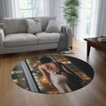 Round Rug - Amber Night Glow Room Accent