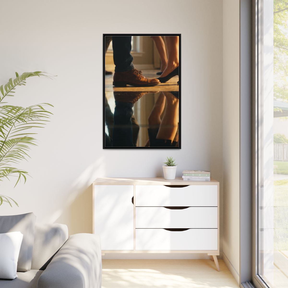 Matte Canvas, Framed - Golden Hour Reflections Cinematic Art...