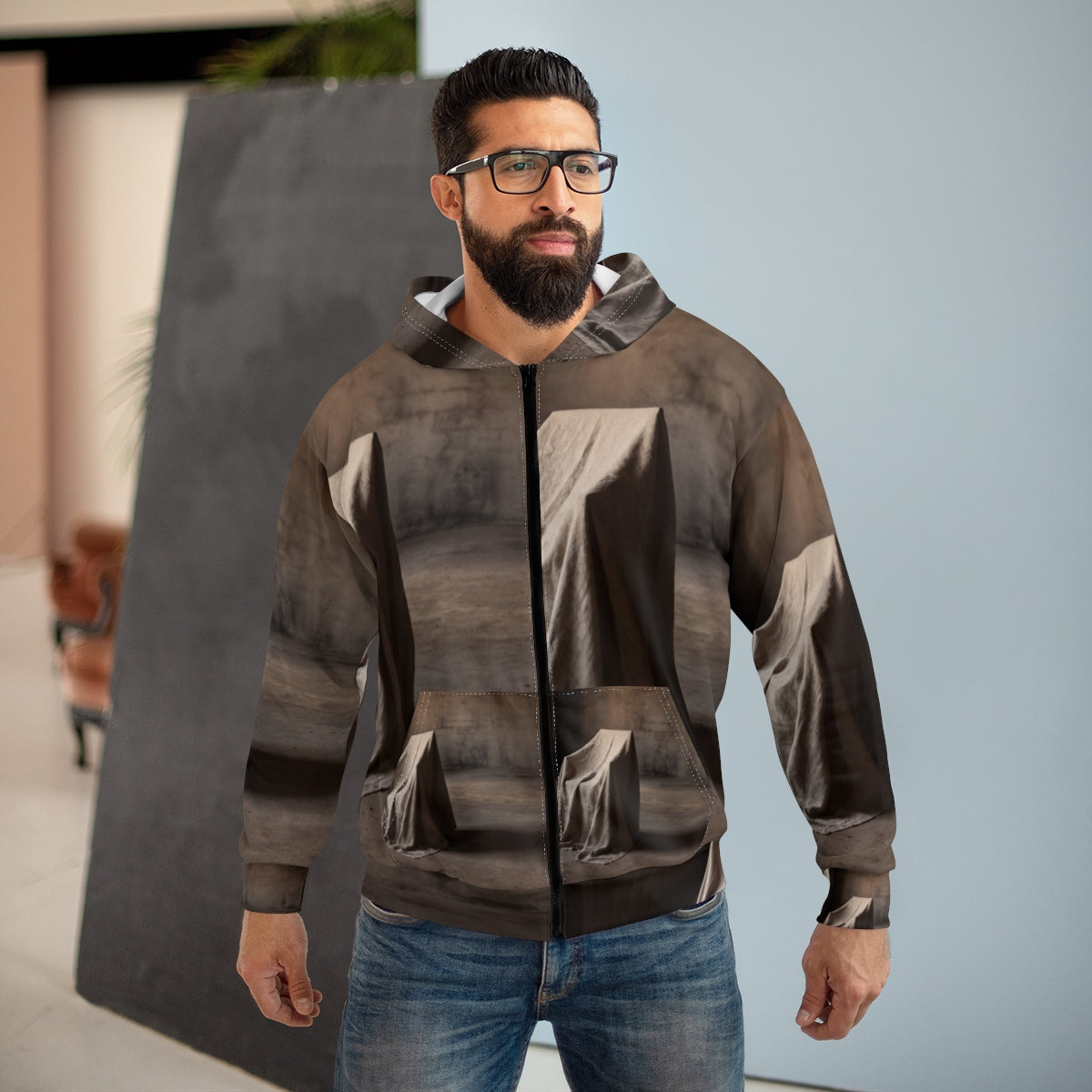 Unisex Kapuzenjacke mit Reißverschluss – Raw Aesthetic