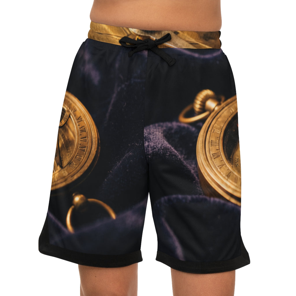 Men's Basketball Rib Shorts Sundial Compass Art