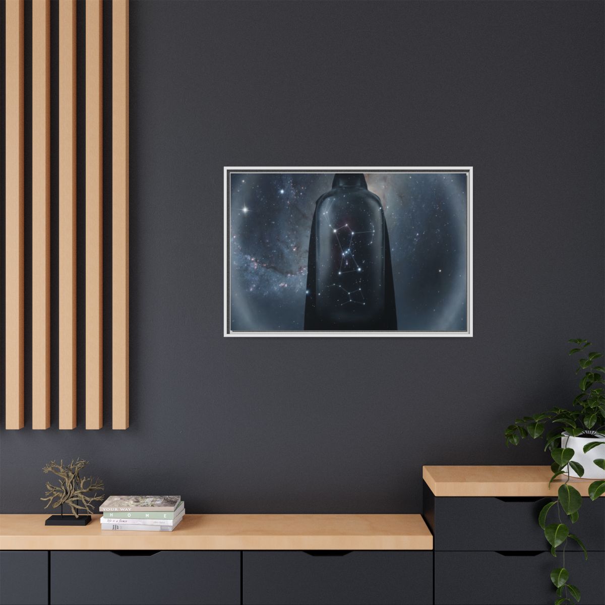 Framed Matte Canvas - Cosmic Sentinel — White / 1.25" (10×8...