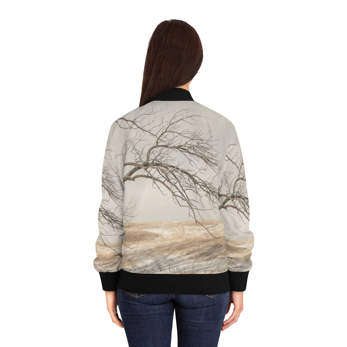 Women's Bomber Jacket - Winter Branch Solitude Landscape |...
