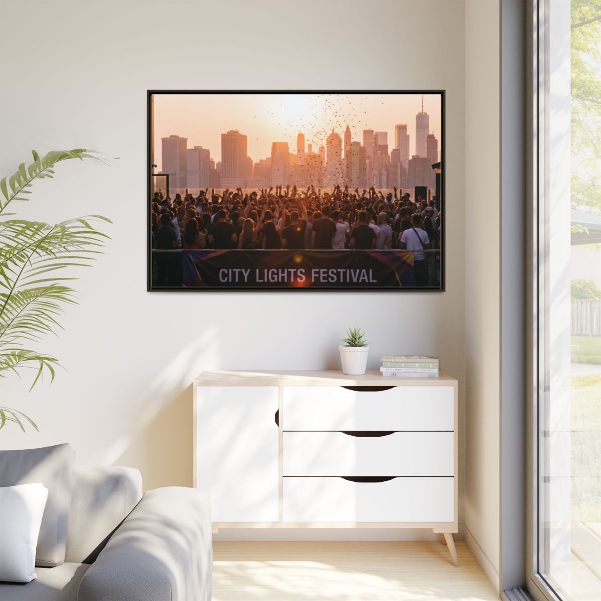 Framed Matte Canvas - City Lights Festival (10×8, 12×9... |...