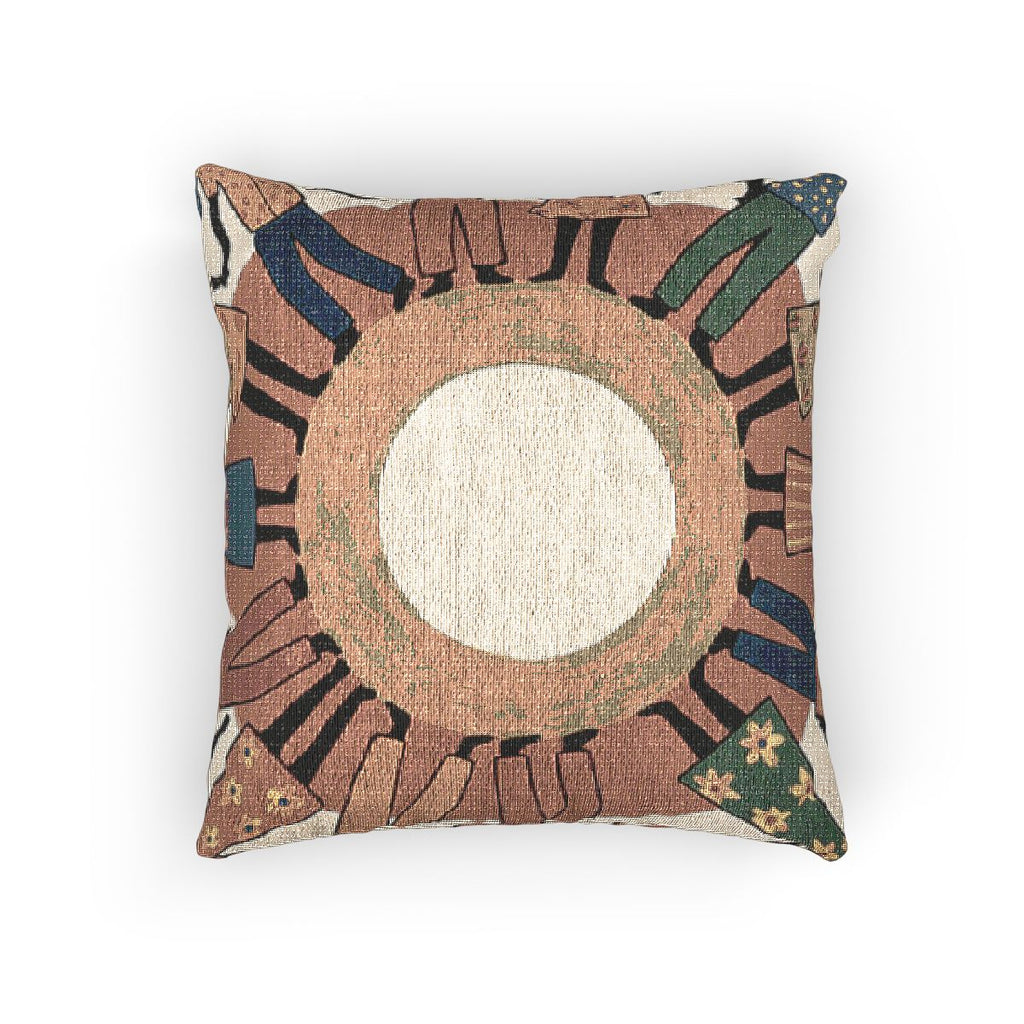 Woven Pillow - Unity Mandala Folk Art | Echovira Gallery