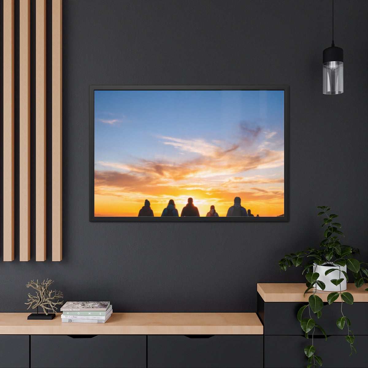 Framed Poster - Sunset Silhouette — Landscape