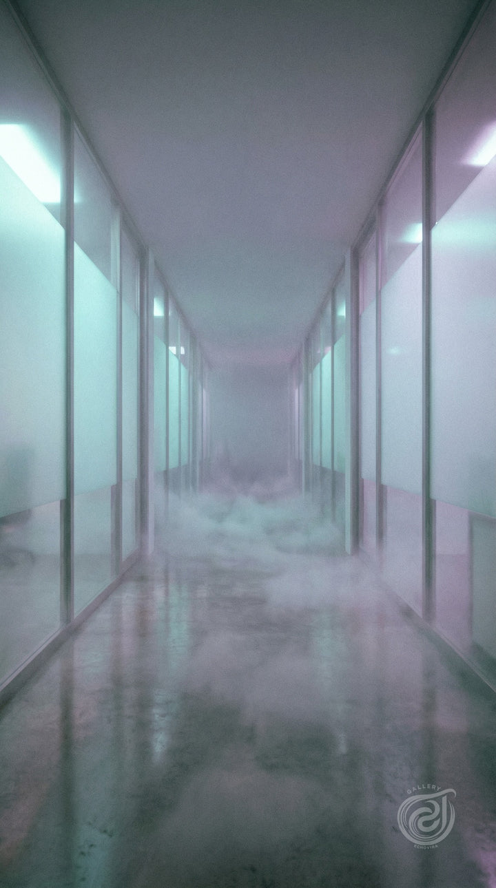 Liminal Space Corridor Digital Art Wallpaper
