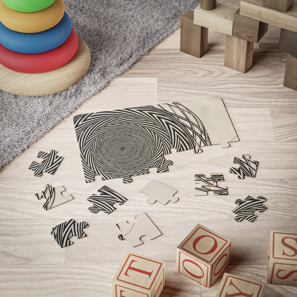 30-Piece Kids' Puzzle Spiral Op Art