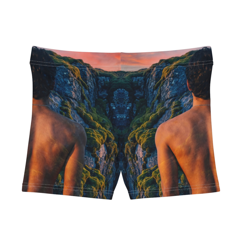 Women's Shorts with Alpine Sunset Art