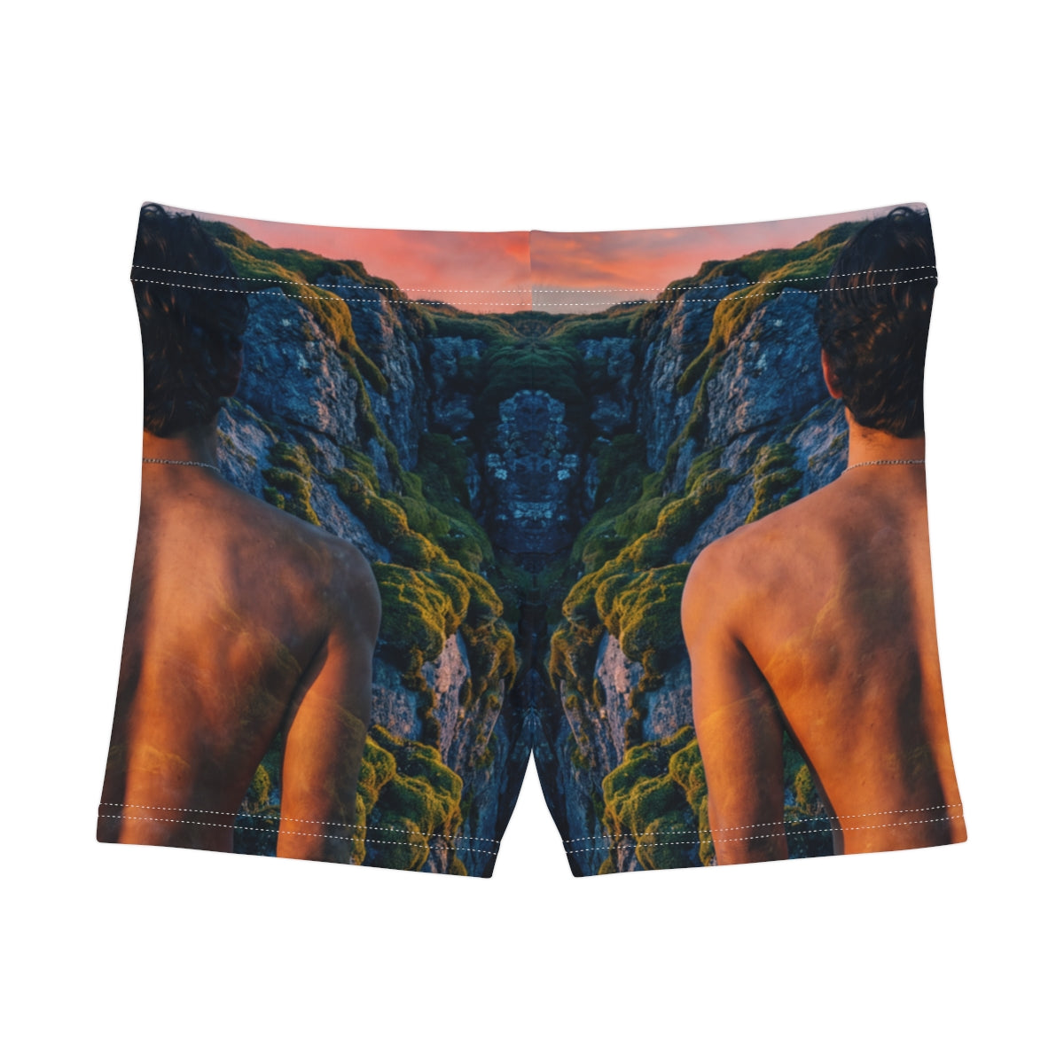 Women's Shorts with Alpine Sunset Art
