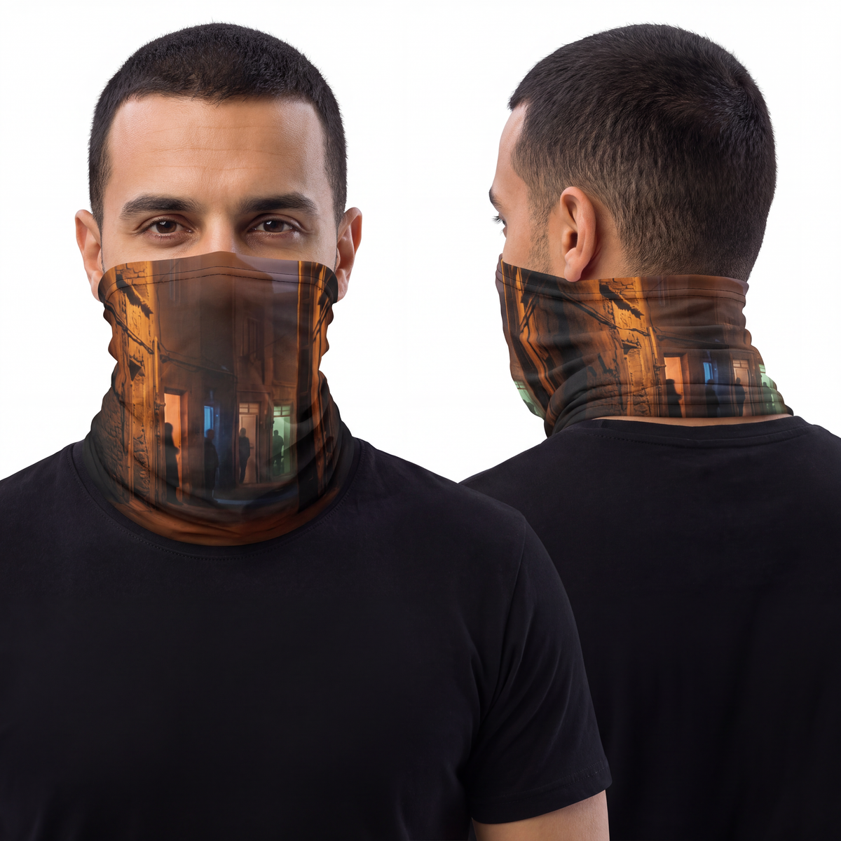 Men's Lightweight Neck Gaiter - Nocturnal Alleyway Misty......