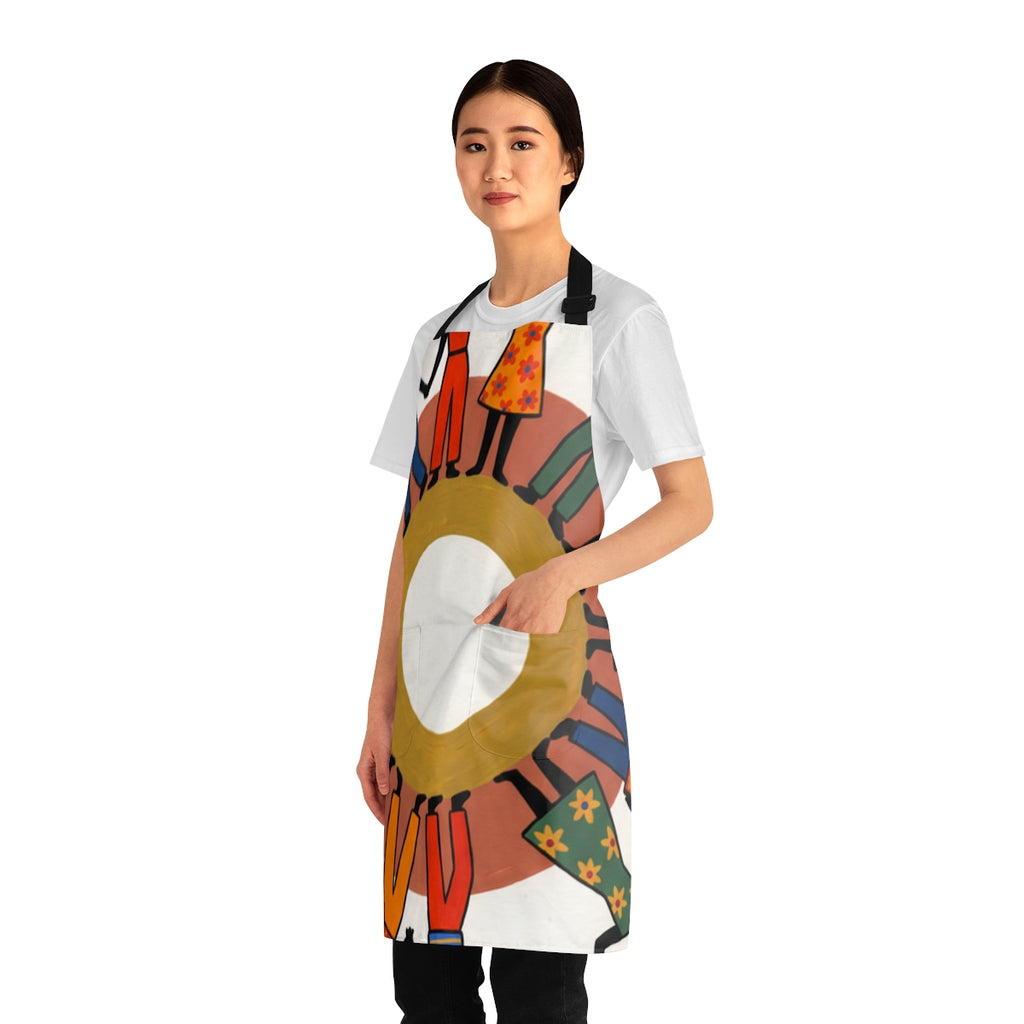 Cooking Apron - Unity Mandala Folk Art | Echovira Gallery