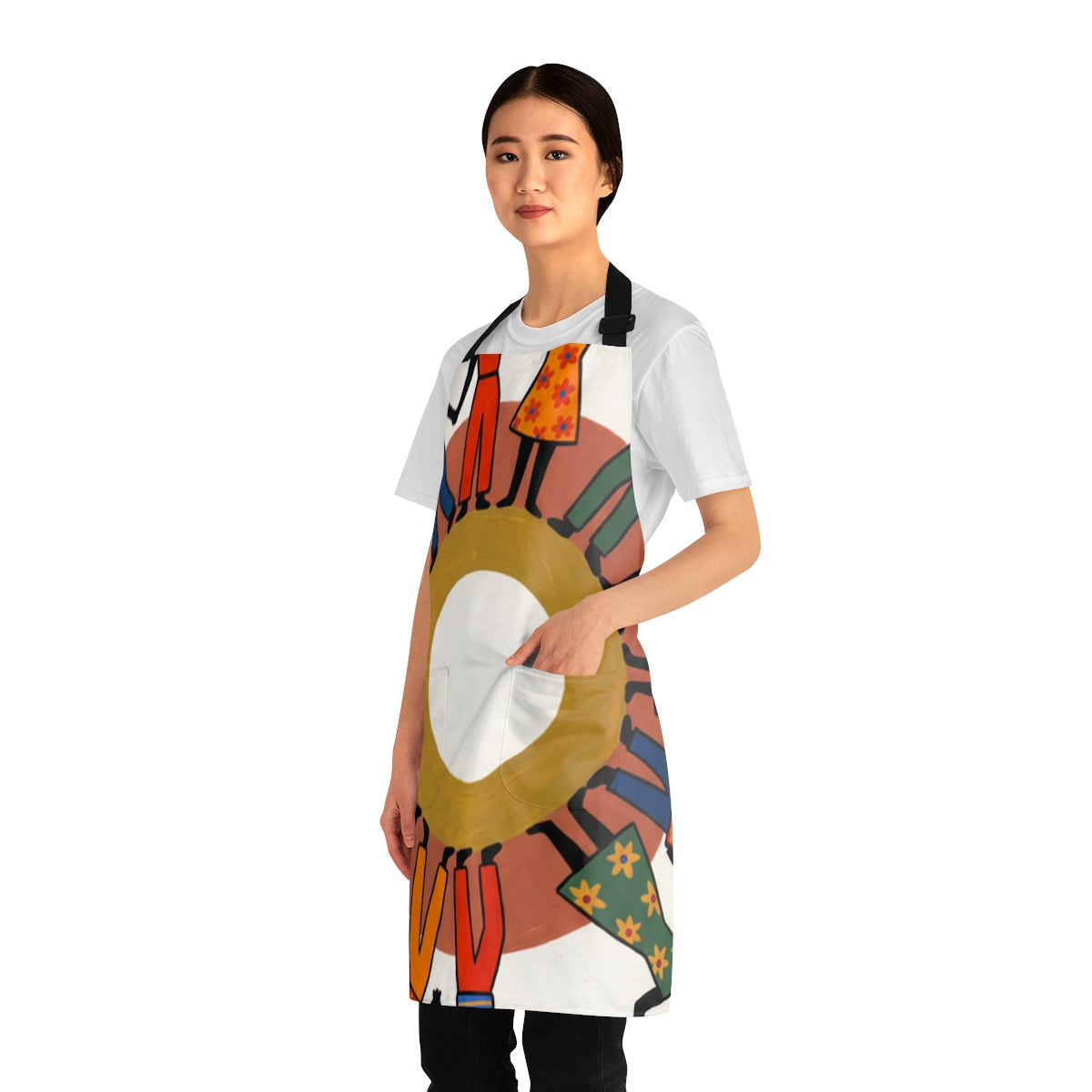 Cooking Apron - Unity Mandala Folk Art | Echovira Gallery