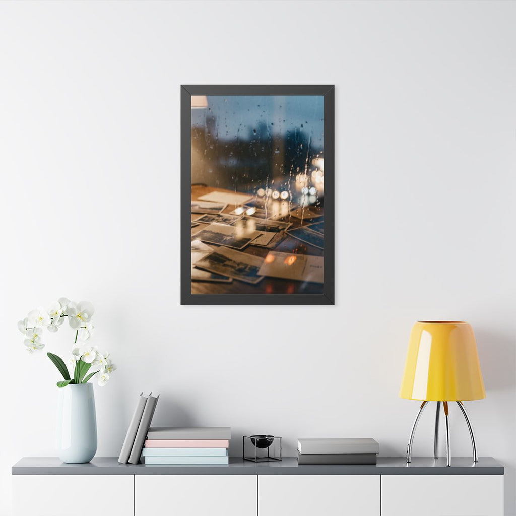 Framed Vertical Poster - Rainy Window Memories Art Print......