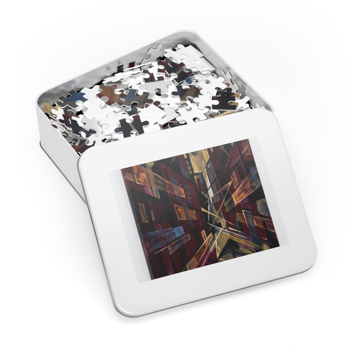 Jigsaw Puzzle with Tin - Urban Perspective (30, 110, 252......
