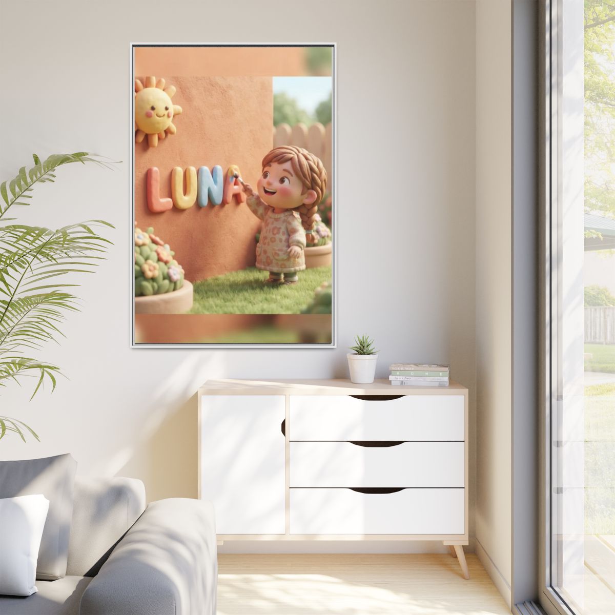 Matte Canvas Framed - Luna Sunshine Clay — White / 1.25"......