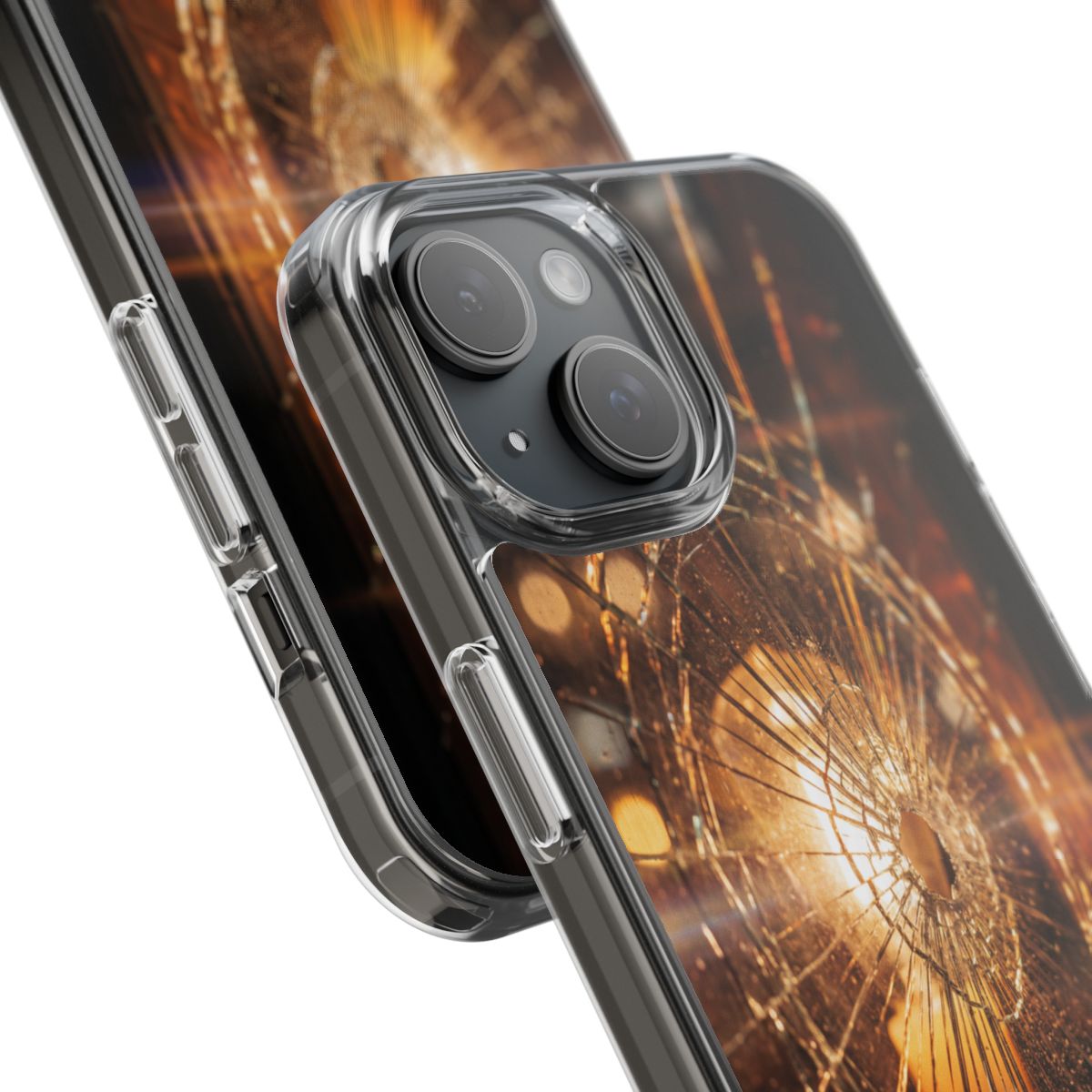 Clear Impact-Resistant Case - Fractured Glow