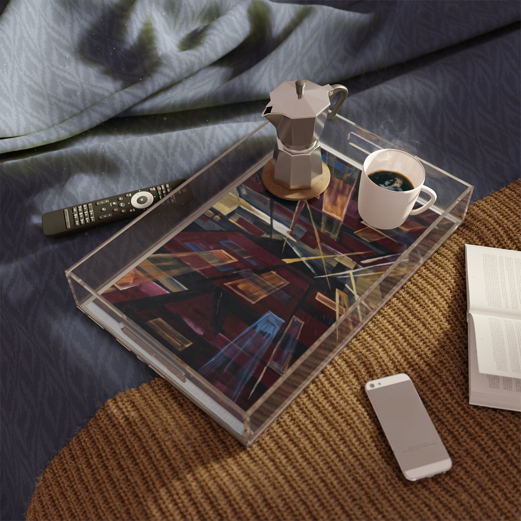 Acrylic Serving Tray - Urban View | Echovira Gallery