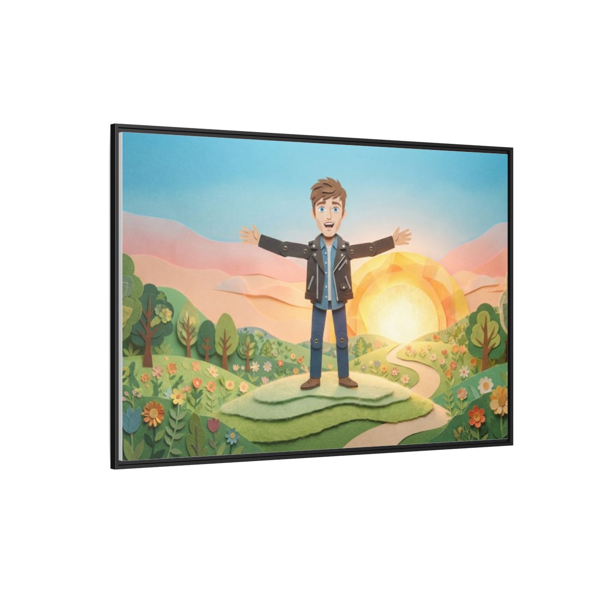 Framed Matte Canvas - Sunny Meadow Story — Black / 1.25"......